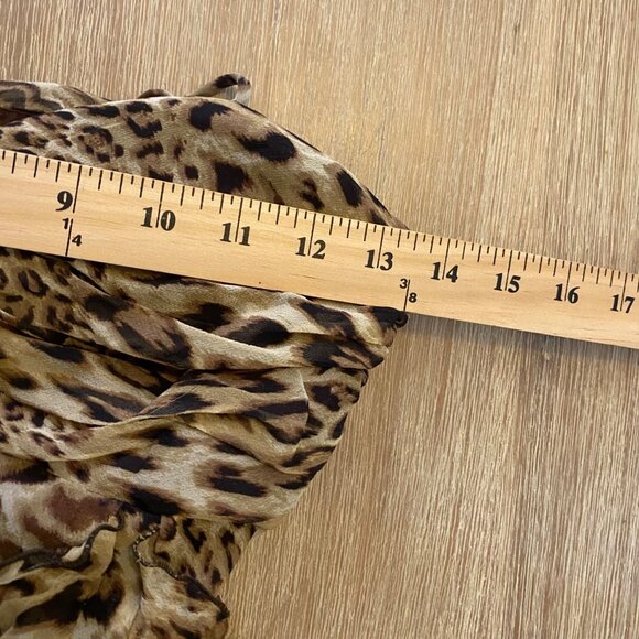 Ignite Evenings By Carol Lin Dress Babydoll Animal Print Silk Ruffles Sz 4 Y2K - Picture 16 of 16